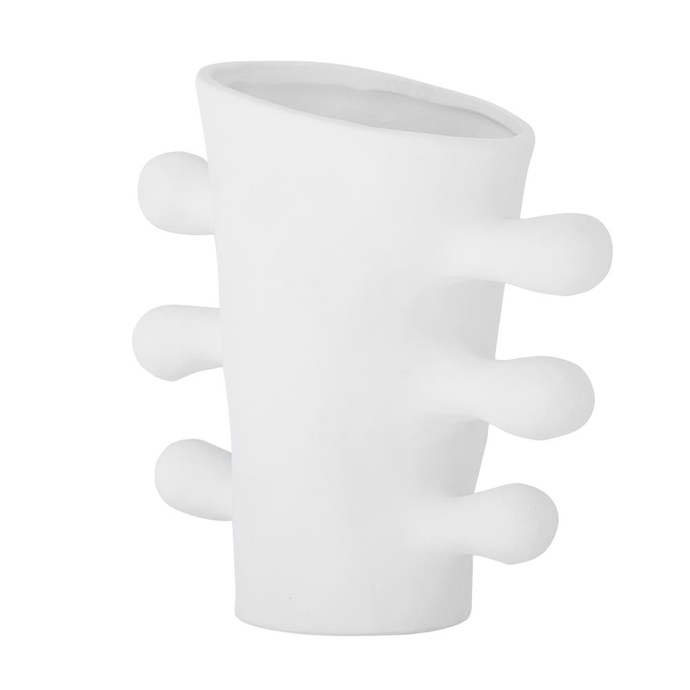 Bloomingville Pernilla Vase, Weiß, Steingut L29,5xH26xW12,5 cm