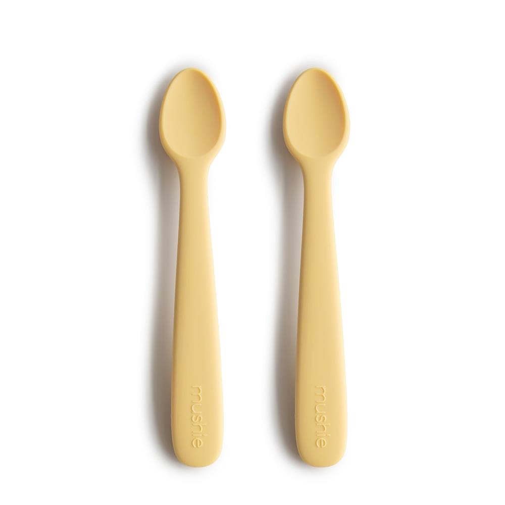 Mushie Silikon-Babylöffel 2er Set, Daffodil, BPA-frei