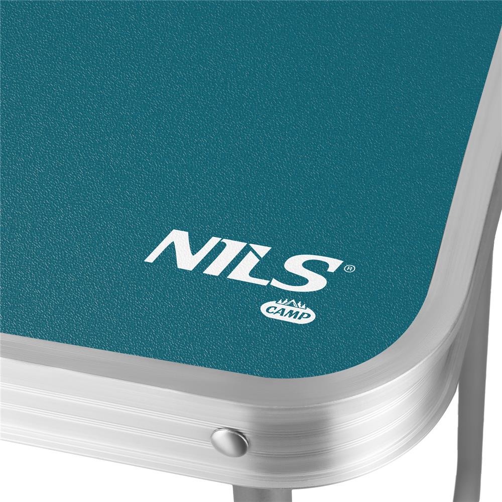 NILS CAMP Campingtisch blau kompakt faltbar für Camping Picknick Garten Outdoor