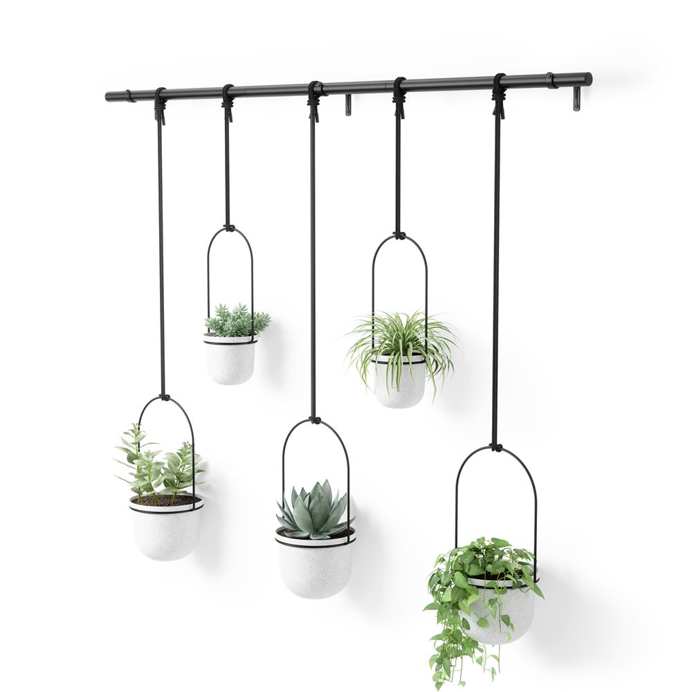 Umbra Triflora 5 Hängeblumentopf Weiß Stahl Blumenampel Wandvase