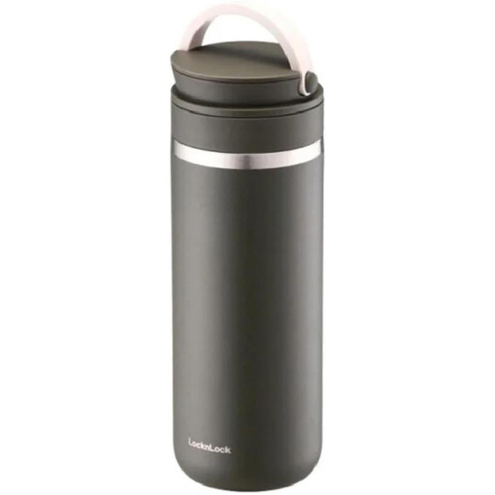 LocknLock Metro Thermobecher 475 ml mit Silikongriff, Khaki, auslaufsicher