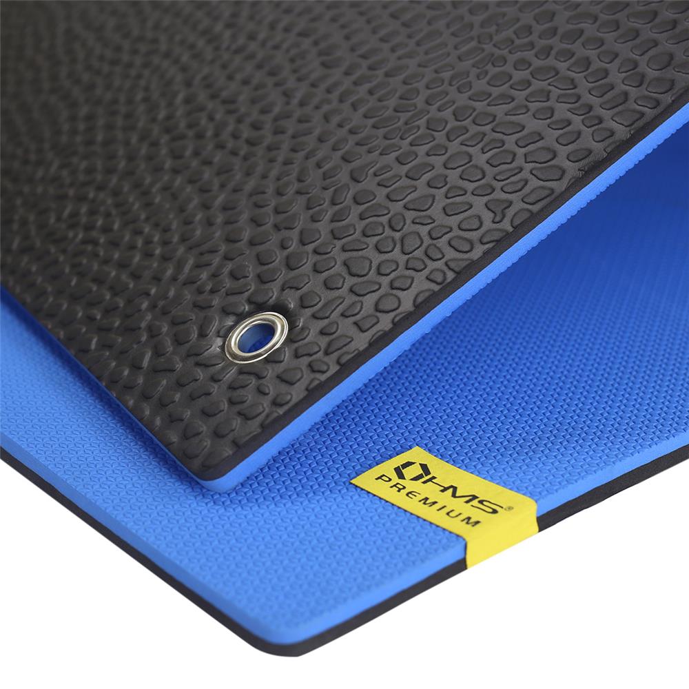 Fitnessmatte 180x60 cm 15 mm Blau/Schwarz | HMS Premium MFK03
