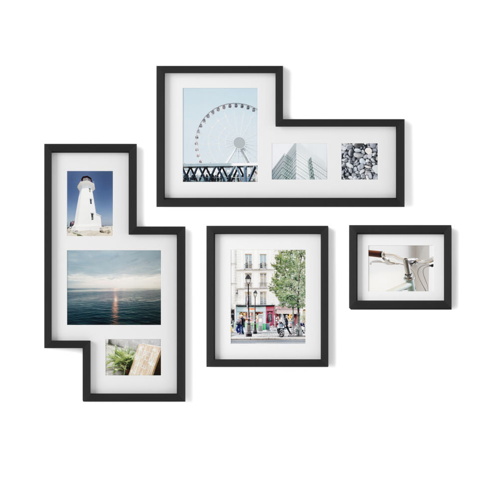 Umbra Mingle Galerie Bilderrahmen-Set und Fotocollage in Schwarz, 4-teilig