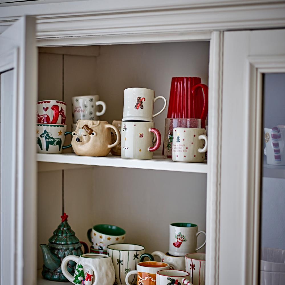 Bloomingville Siffer Tasse Bunt Steingut 2er Set Weihnachtstassen 300 ml