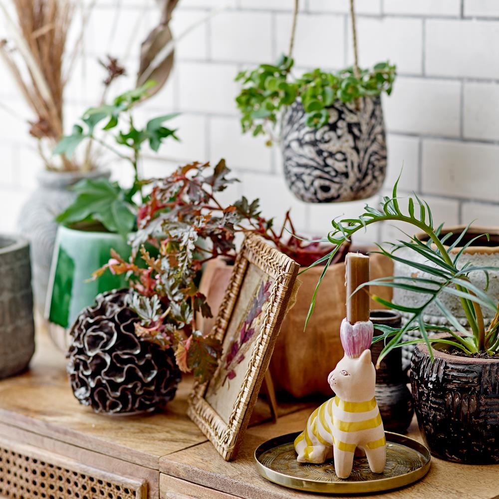 Bloomingville Muan Deko‑Blumentopf schwarz aus Terrakotta – Übertopf für Wohnzimmer & Tischdeko