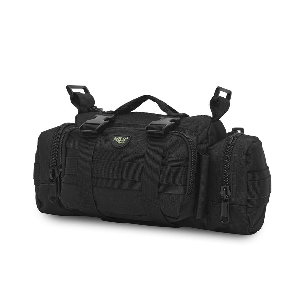 NILS CAMP Hüfttasche XL 5L in Schwarz - taktische Gürteltasche für Outdoor, Alltag & EDC