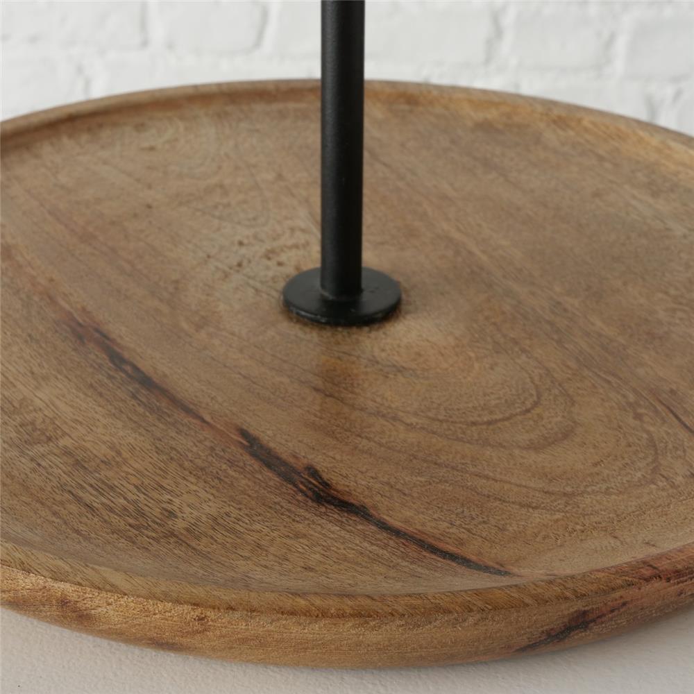 BOLTZE Etagere Kabir 35cm 2-stöckig Holz mit Griff für Dekoration Elegantes Skandinavisch Design