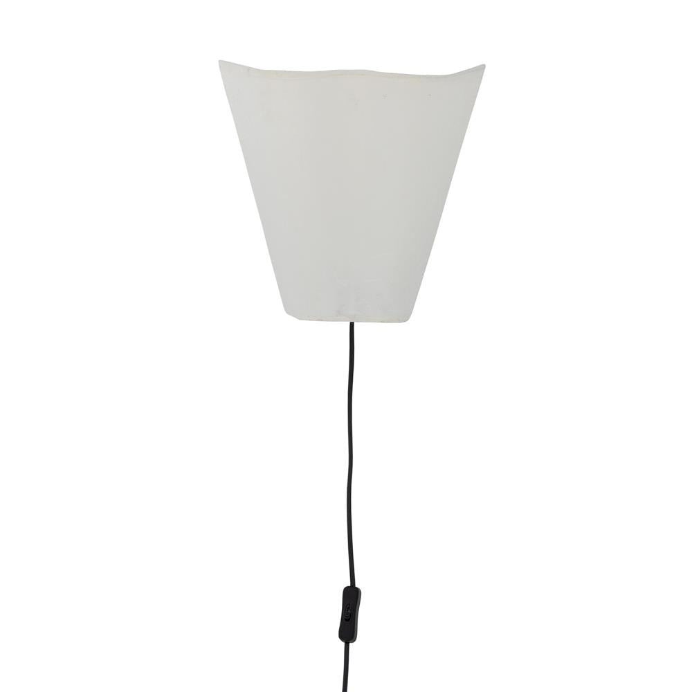 Bloomingville Janese Wandleuchte aus Papier in Weiß – moderne Wandlampe fürs Wohnzimmer