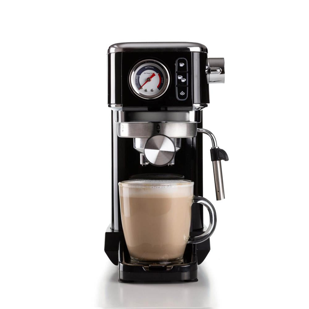 Ariete Moderna Espressomaschine Slim, Schwarz, Siebträgermaschine, 1-Tassen-Kaffeemaschine
