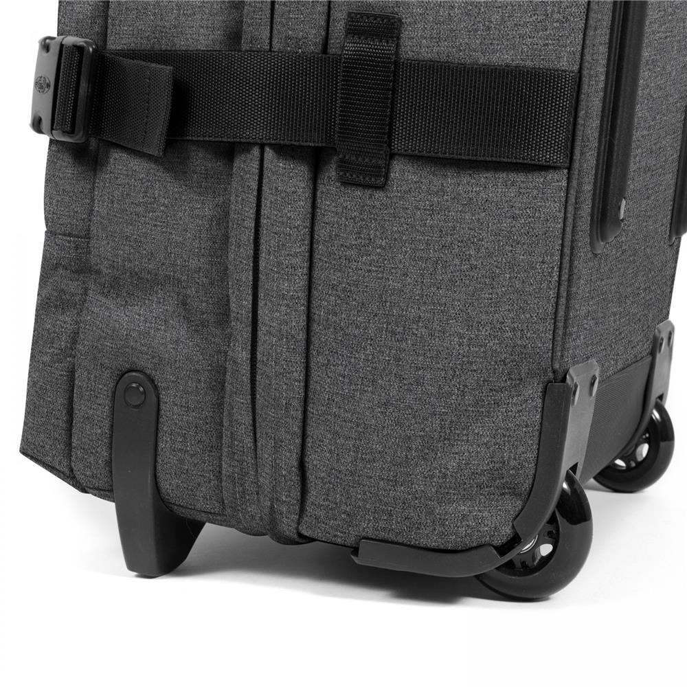 Eastpak TRANVERZ S, Kleiner Reisetrolley, Black Denim (grau), 42L, Rollkoffer mit 2 Rädern und TSA-Schloss
