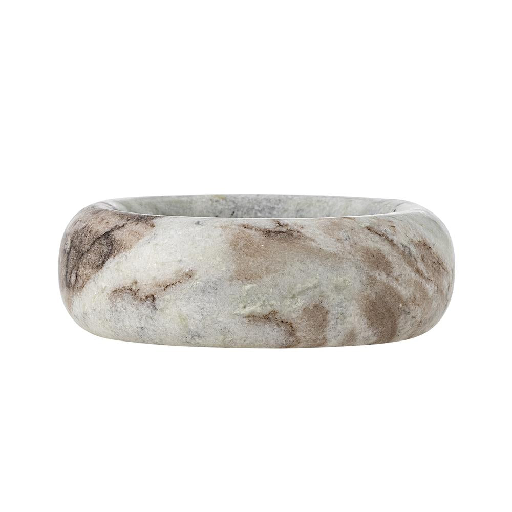Bloomingville Indah Schale D15 cm natur - Marmorschale skulptural für Tischdeko & Wohnaccessoires