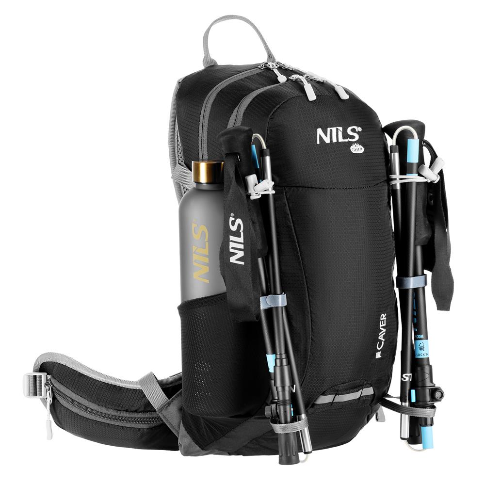 NILS CAMP Tagesrucksack Caver 18L in Schwarz - leichter Outdoor Rucksack für Wandern & Alltag
