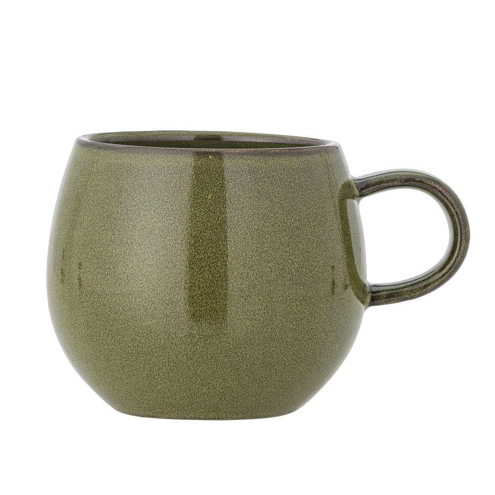 Bloomingville Addison Tassen 3er Set Steingut 500 ml Weiß Grün Grünbraun skandinavisch