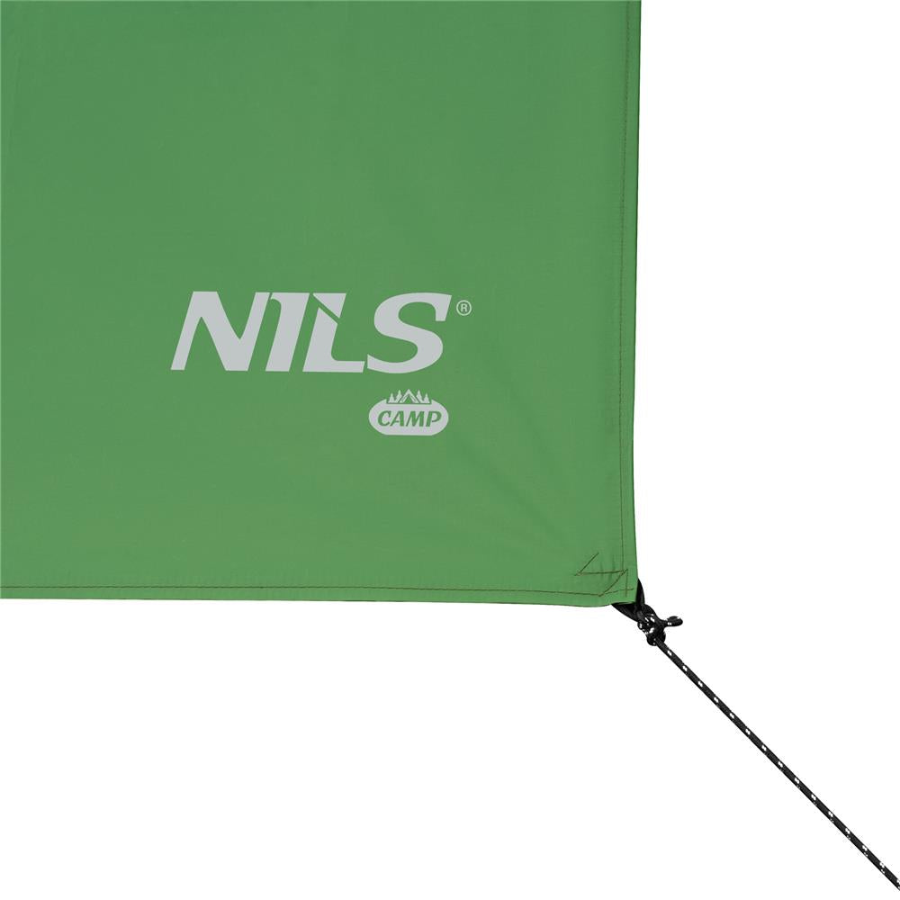 NILS CAMP Tarp 300x300 cm in Grün - wasserdichte Camping Plane für Outdoor, Trekking & Schutz