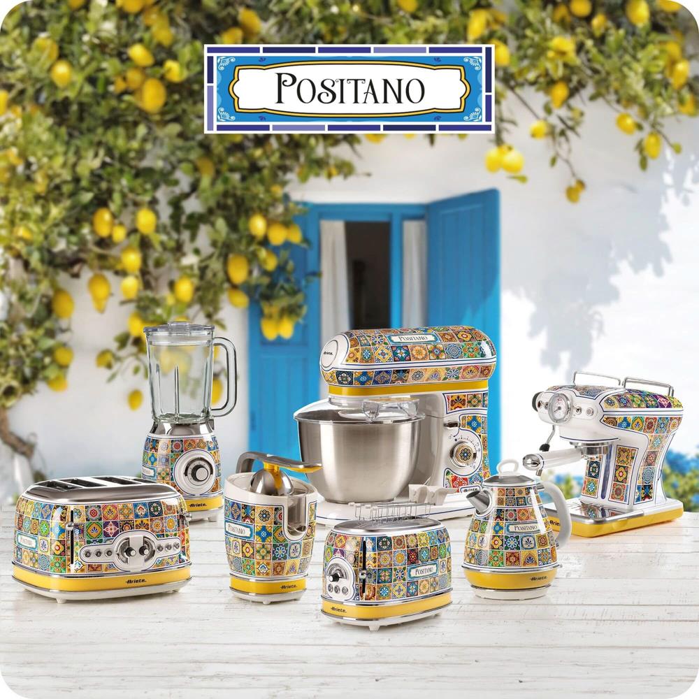 Ariete Positano Toaster, Mediterranes Design, 2-Scheiben-Toaster mit Sandwichzangen