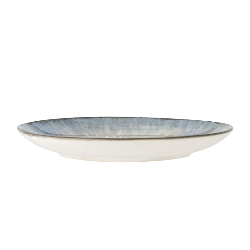 Bloomingville Calen Teller aus Steingut in Blau D22 cm – Speiseteller für Küche und Tischdeko