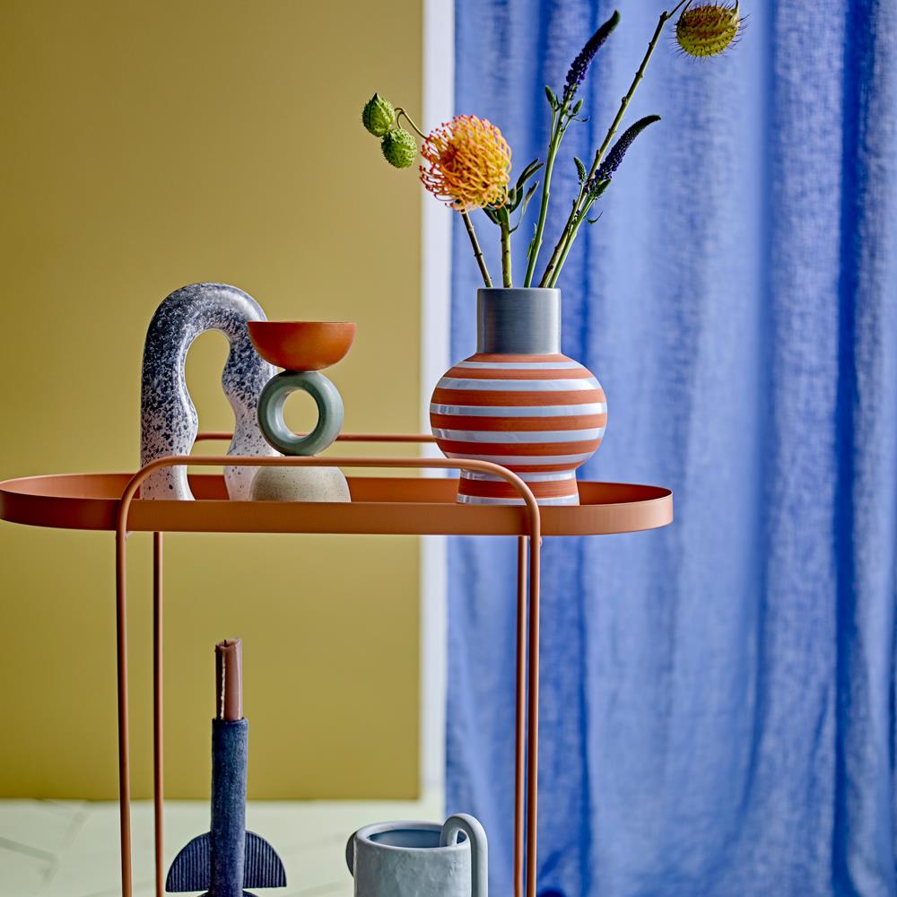 Bloomingville Gate Deko aus Steingut in Blau – skulpturale Deko für Wohnzimmer und Regal