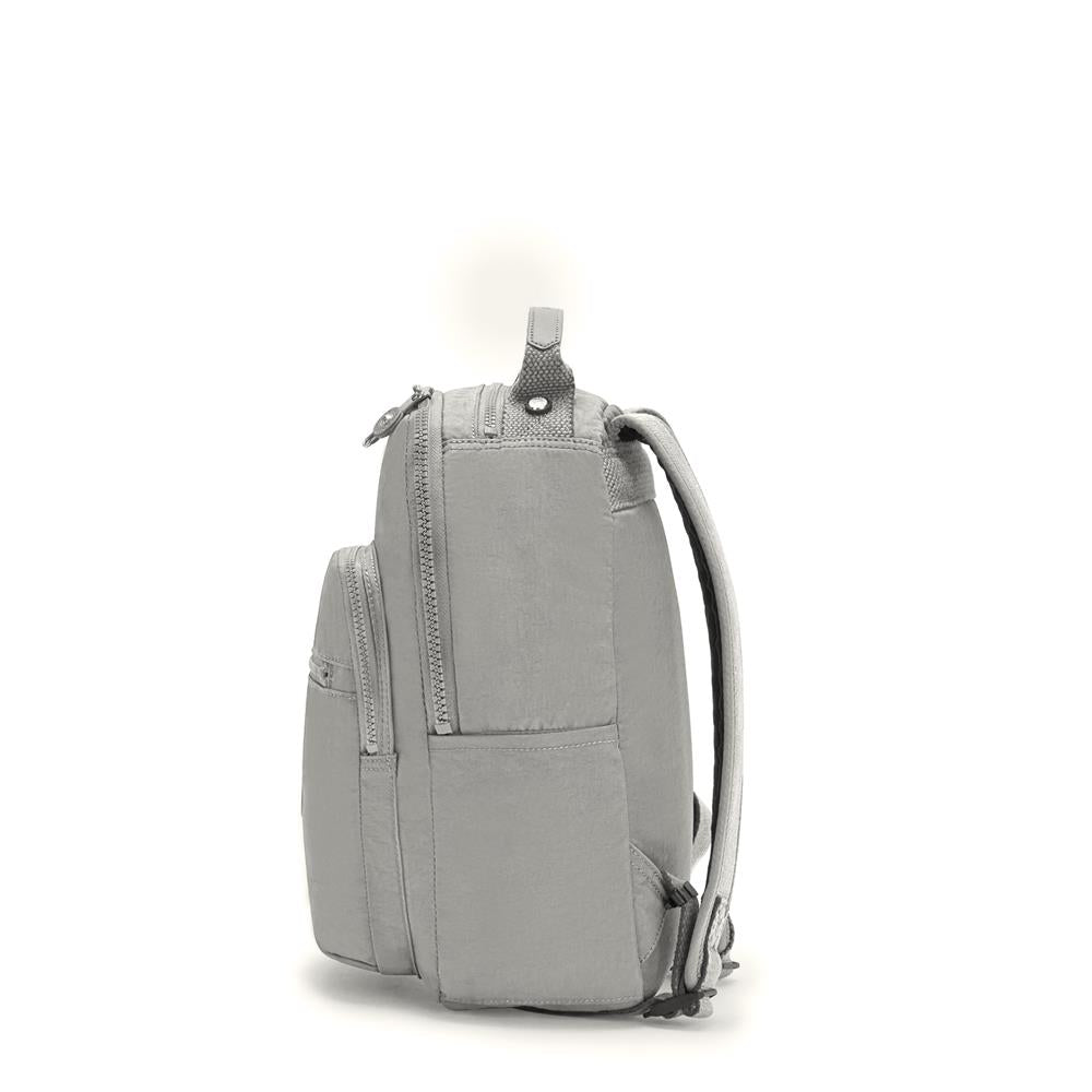 Kipling SEOUL S, Kleiner Schulrucksack mit 11-Zoll-Tabletfach, 14L, Grey Gris (grau)