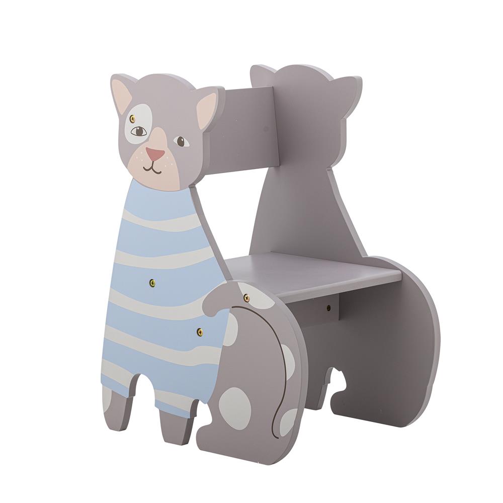 Bloomingville MINI Mille Kinderstuhl bunt - Holzstuhl Katze Kinderzimmer Stuhl Sitzmöbel