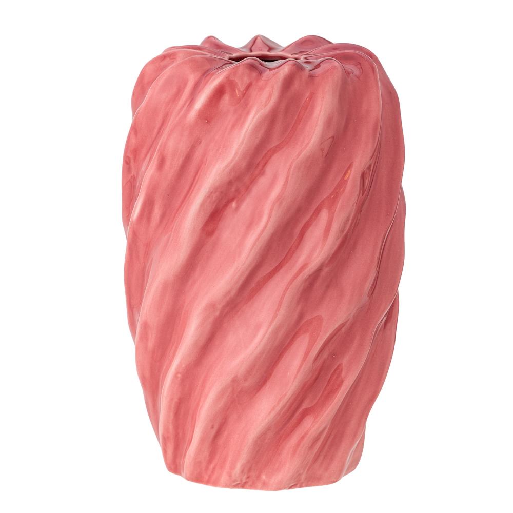 Bloomingville Rowena Vase aus Steingut in Rose – dekorative Vase für Wohnzimmer und Tischdeko