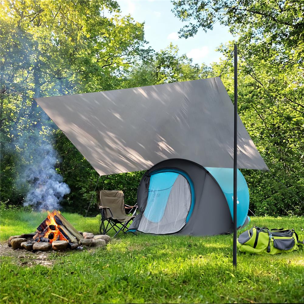 NILS CAMP Tarp 230x140 cm Blau - wasserdichte Camping Plane für Trekking, Outdoor & Schutz