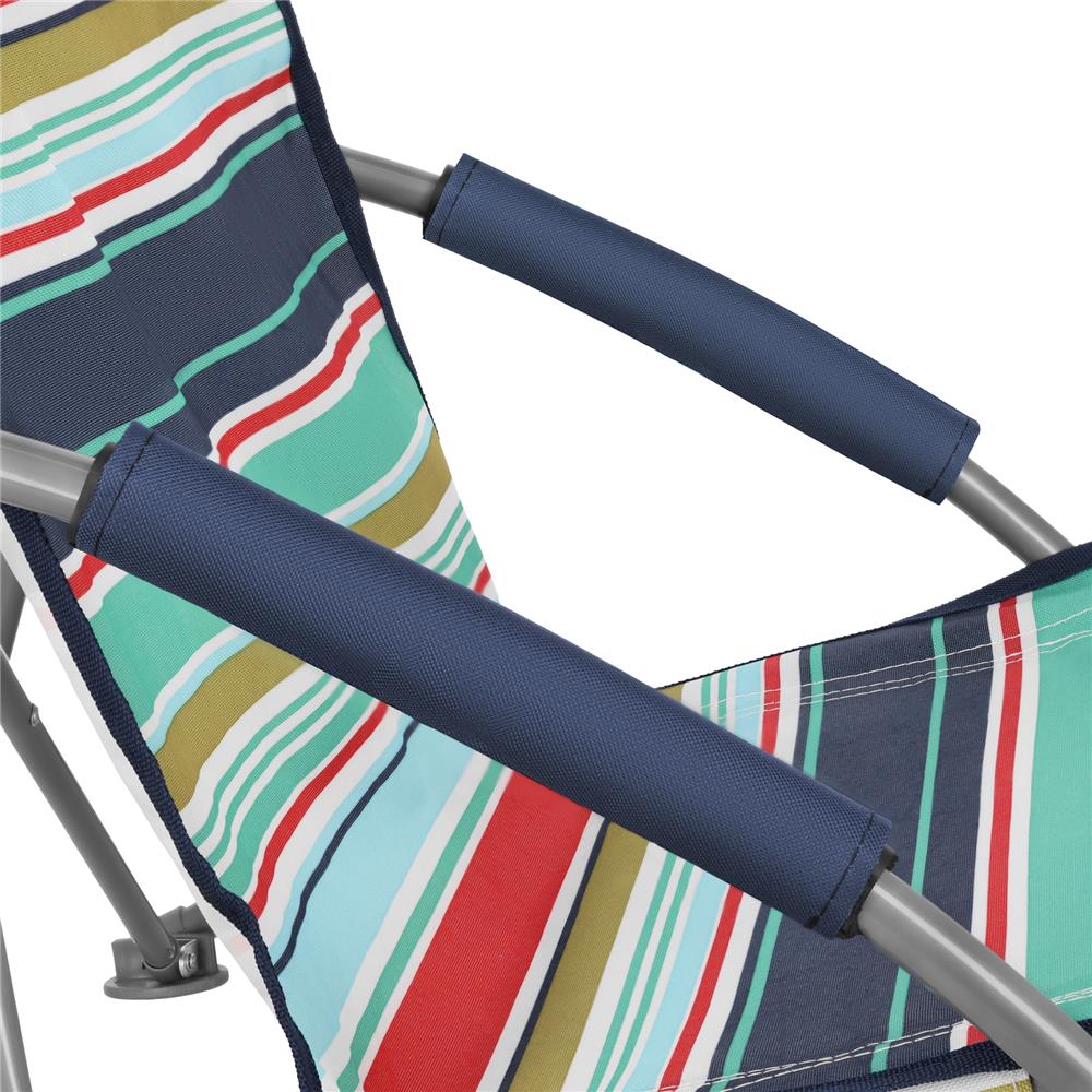 NILS Strandstuhl Blau-Rot gestreift- bequemer klappbarer Campingstuhl für Garten, Strand & Outdoor