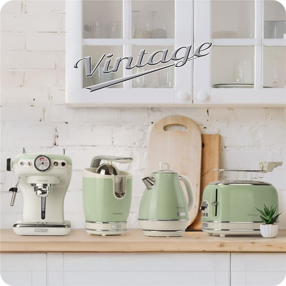 Ariete Vintage Reiskocher, Grün, 3,5L, Slow Cooker, Dampfgarer, 5 Programme, Keramikschüssel