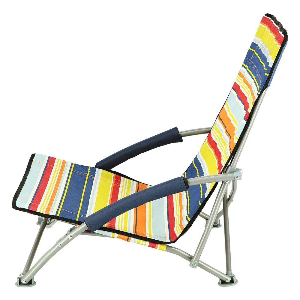 NILS Strandstuhl Blau-Gelb gestreift- Klappstuhl Sonnenstuhl Campingstuhl für Garten, Strand & Outdoor