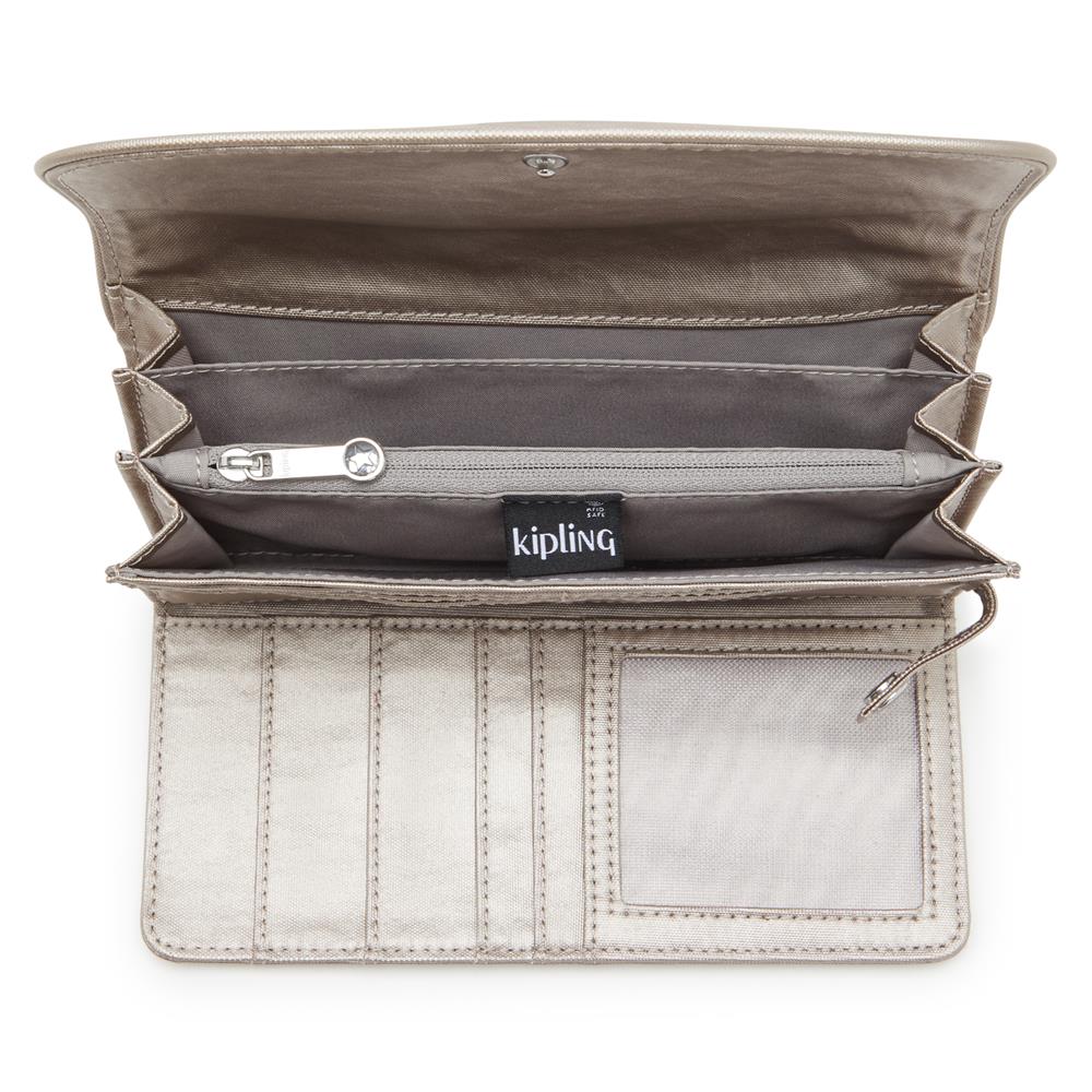Kipling MONEY LAND, Großes Portemonnaie, Metallic Glow (beige), Geldbörse, Brieftasche