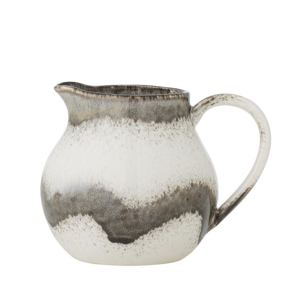 Bloomingville Paula Milchkännchen Grau Steingut D10,5xH10 cm – grauer Krug