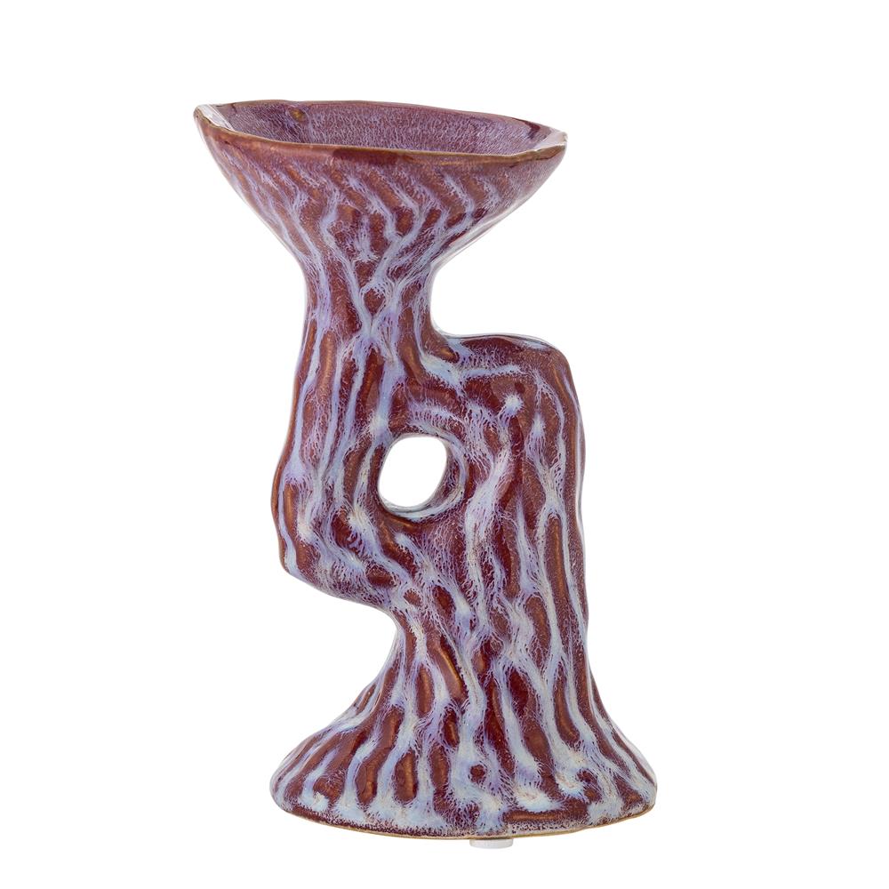 Bloomingville Ivalie Kerzenhalter, Pink, Steingut – einzigartiges Design mit reaktiver Glasur