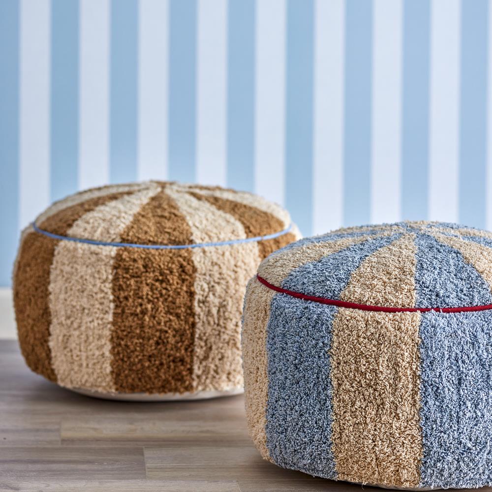 Bloomingville MINI Charoline Pouf braun - Kinder Sitzpouf Baumwolle Hocker weich für Kinderzimmer