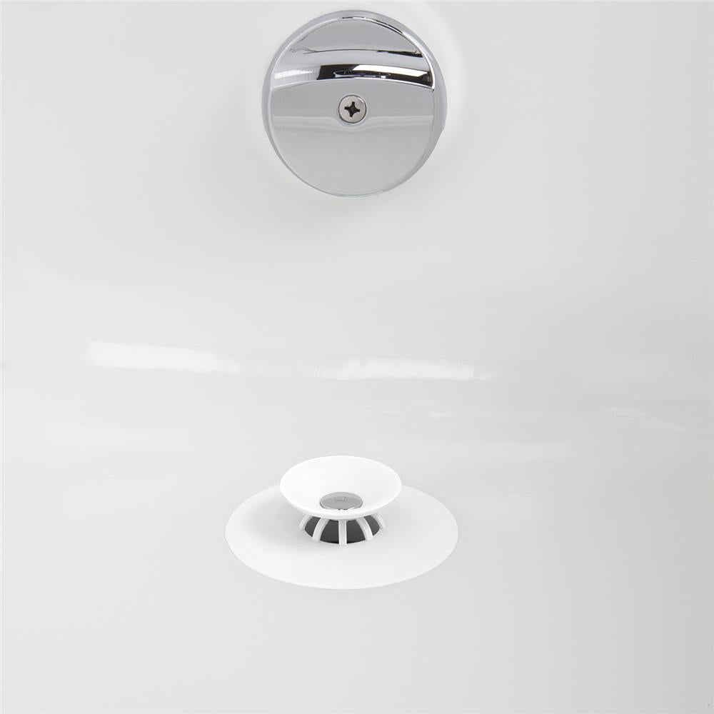 Umbra Flex Badewannenstöpsel, Haarsieb, Abflusssieb für Dusche, Badewanne, Waschbecken, in Weiß