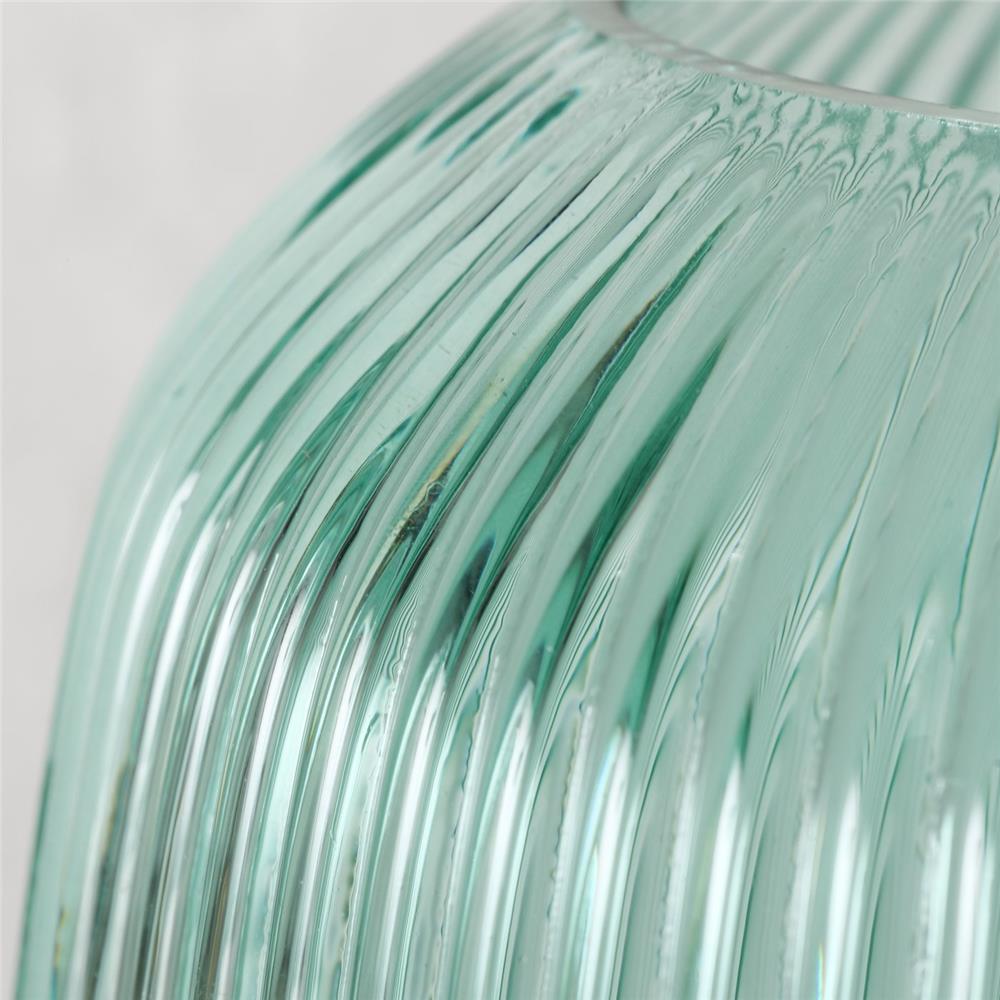 BOLTZE Windlicht Reggy Glas türkis rund 16 cm glänzend modern