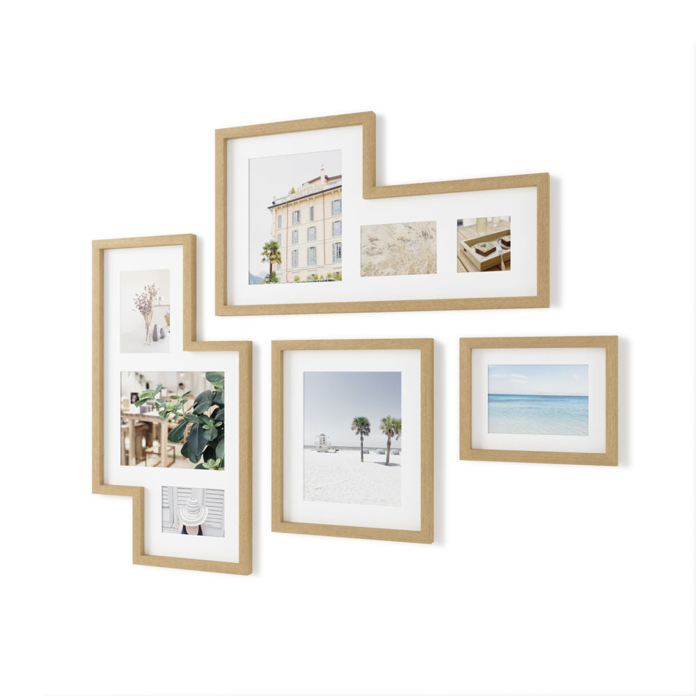 Umbra Mingle Galerie Bilderrahmen-Set und Fotocollage in Natur, 4-teilig