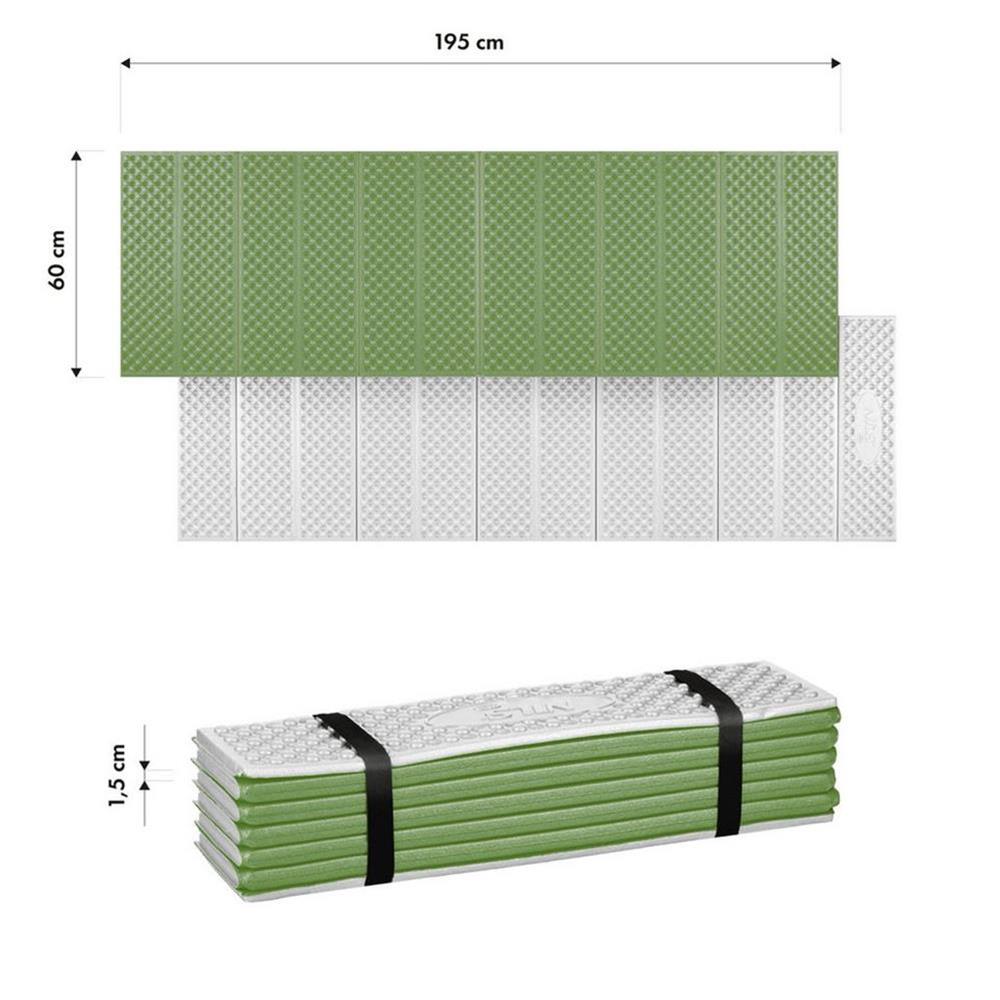 NILS CAMP Isomatte faltbar 195 cm in Grün - isolierende Matte für Outdoor, Trekking & Camping