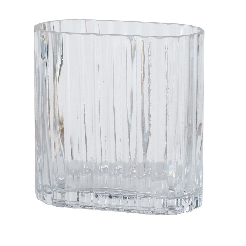 BOLTZE Vase Tulipa 2er Set Glas transparent Relief modern Blumenvase