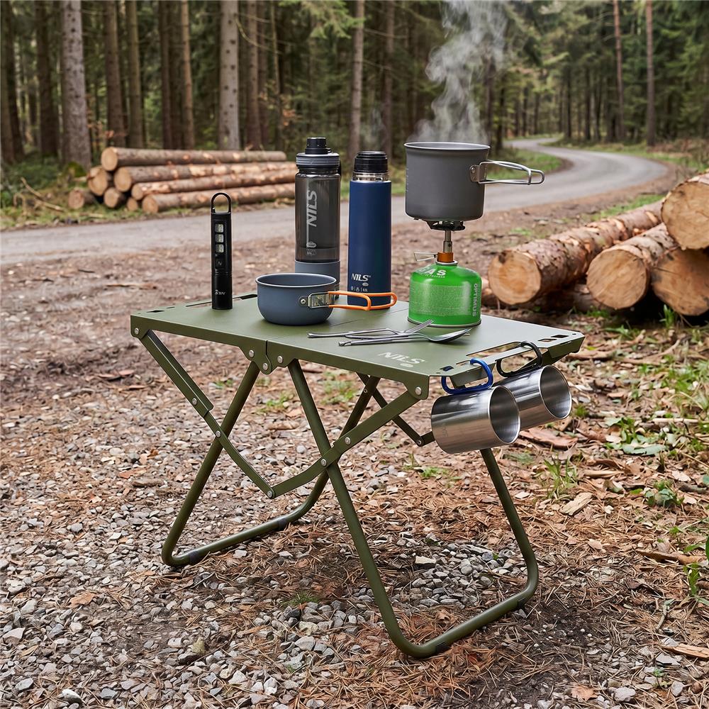 NILS CAMP Campingtisch klappbar grün kompakt für Camping Outdoor Garten
