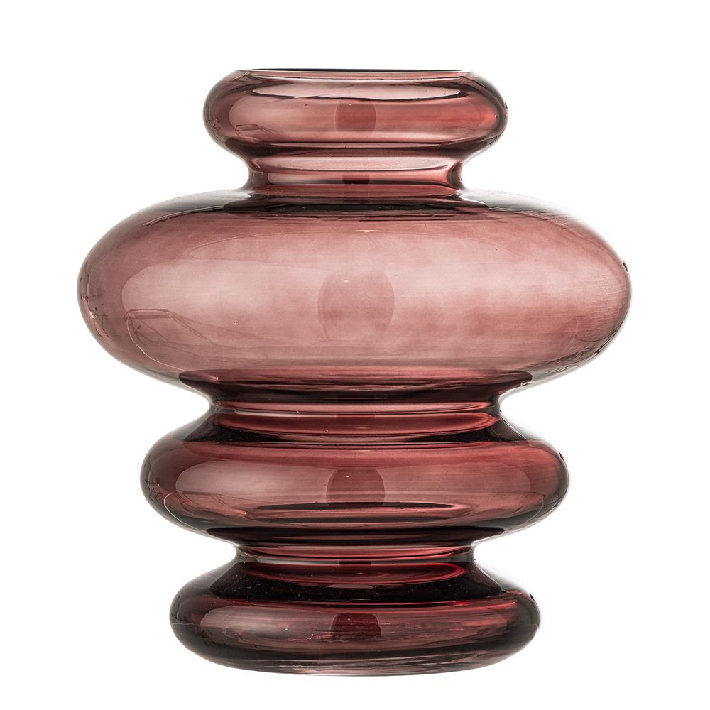 Bloomingville Kayn Vase violett - skulpturale Glasvase für Wohnzimmer & Dekoration