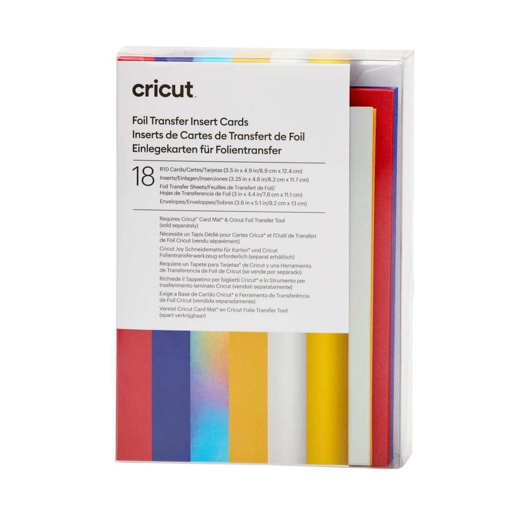 Cricut Einlegekarten Celebration R10 mit Einleger und Folientransferbögen 18 Stück