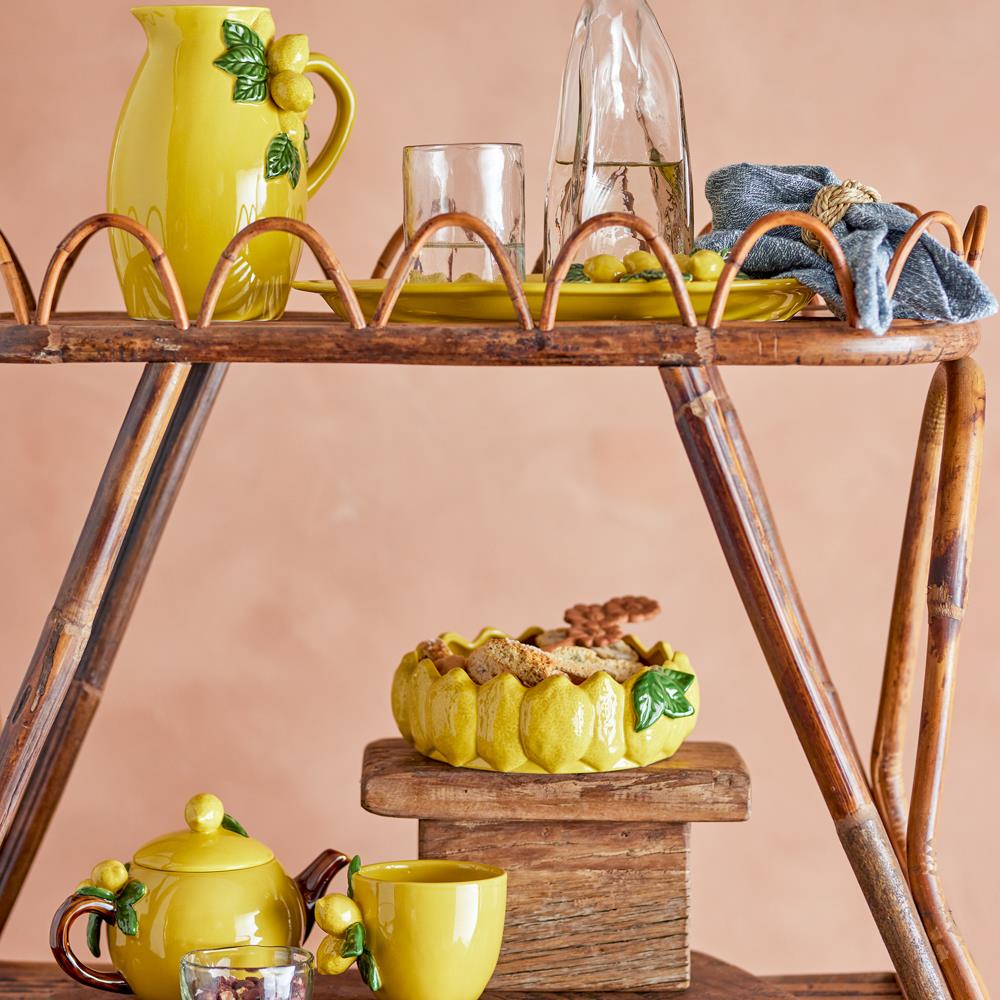 Bloomingville Limone Teekanne Steingut gelb 730 ml Zitronen Design