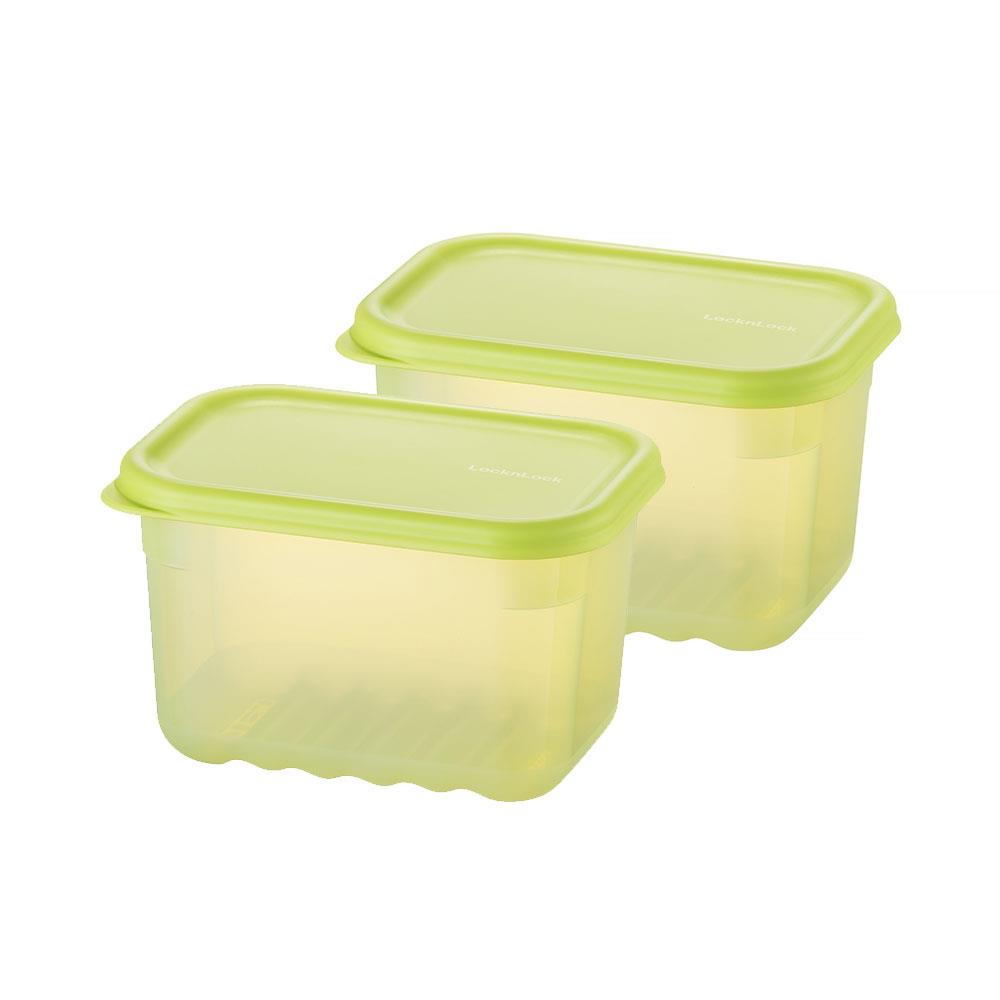 LocknLock Fresh Block Frischhaltedosen 640 ml 2er Set - Vorratsdose für Obst & Gemüse