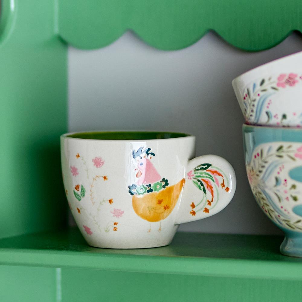 Bloomingville Joshua Tasse bunt aus Steingut – dekorative Kaffeetasse für Küche & Tischdeko