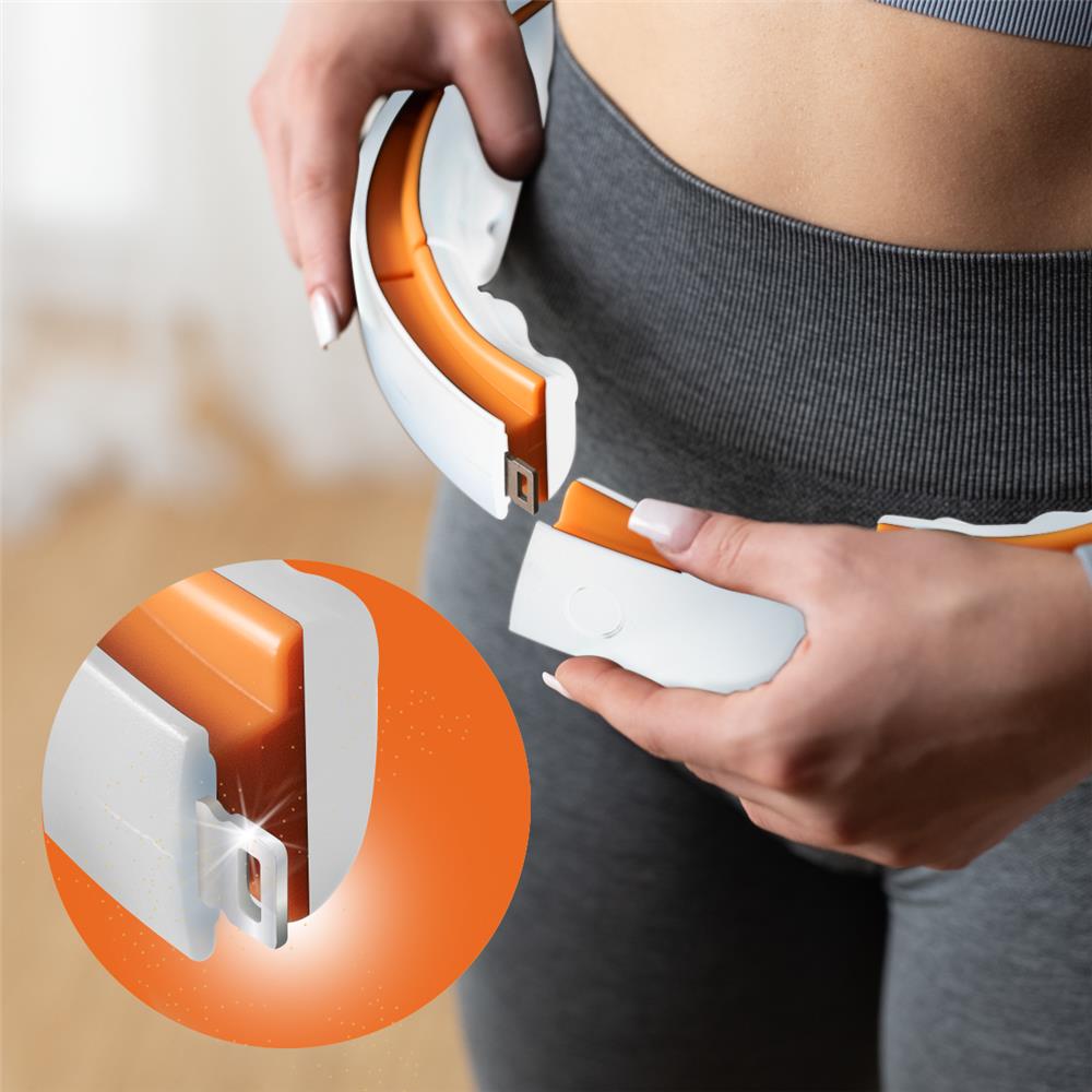 Hula Hoop Reifen mit LCD-Zähler, Magneten und Gewicht Weiß/Orange | HMS HHM21