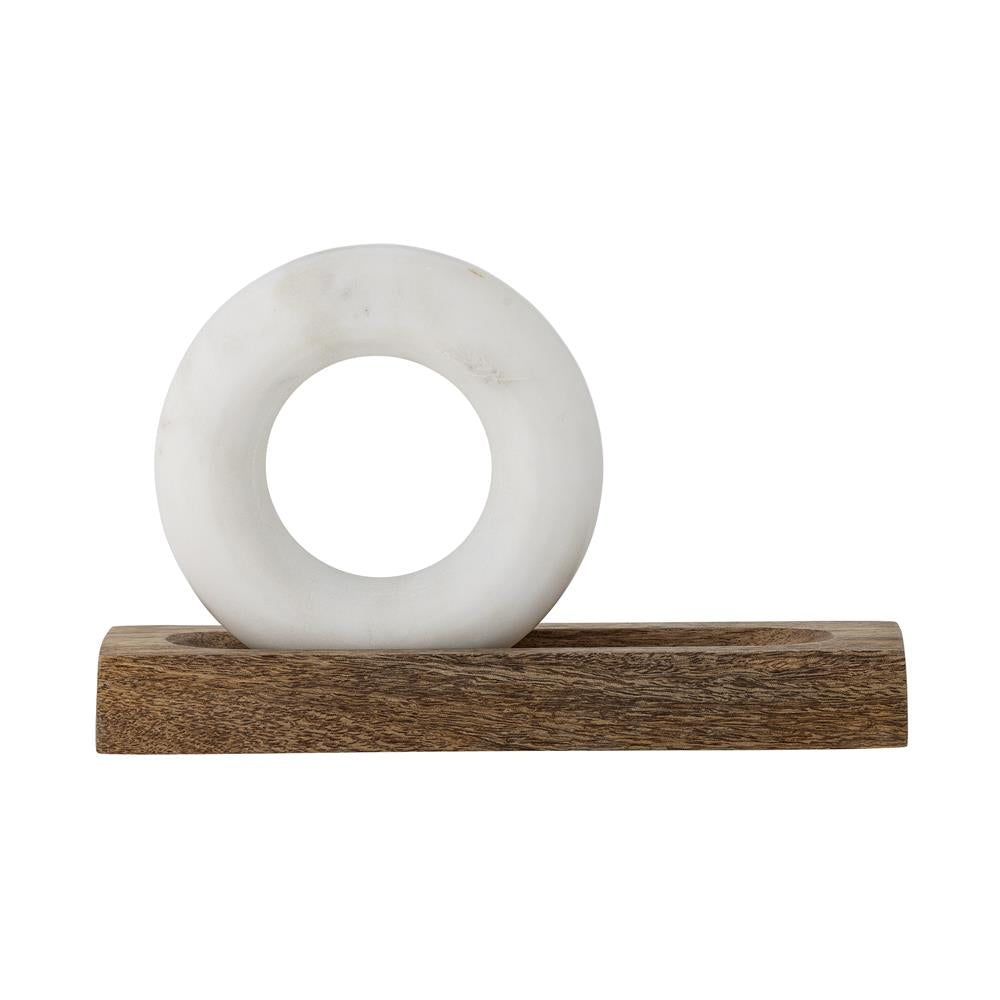 Bloomingville Manuella Mörser & Stößel aus Mangoholz – Naturweiß, L28xH17xW7 cm