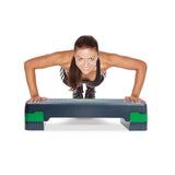 Aerobic Stepper 2-fach höhenverstellbar Grau/Grün für Cardio und Workout | HMS AS003