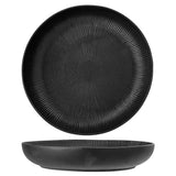 Bloomingville Neri Schale Schwarz – Steingut, 4000 ml, Ø33 cm, skandinavisches Design mit Rillenstruktur