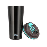 NILS Thermobecher 500 ml Edelstahl schwarz rutschfest mit Griff für Outdoor Alltag