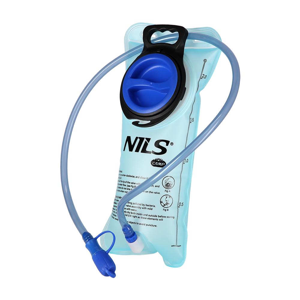 NILS CAMP Trinkblase 2L blau für Rucksack Wandern Fahrrad Outdoor