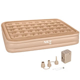 NILS CAMP Campingmatratze Doppelbett beige 200x145x35 cm mit elektrischer Pumpe Gästebett